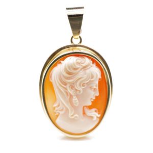 Carved shell, stone and jet cameo pendants and lockets, 19th