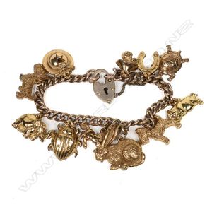 Antique or later gold charm bracelet - price guide and values