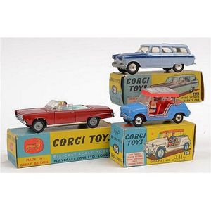 Three Corgi cars, including 240 Ghia-Fiat 600 Jolly; 246…