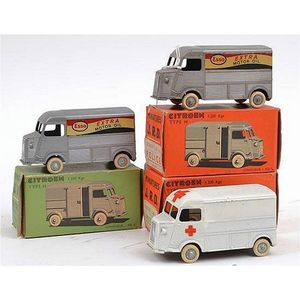 Three JRD diecast Peugeot 1200 Kg Vans, including an ambulance;…