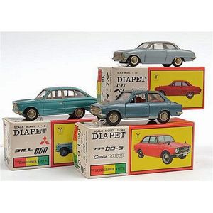 Three Diapet models, including 160 Corolla 110, metallic sea…