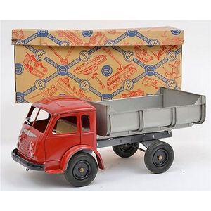 CIJ large scale tinplate lorry, red cab, silver back, 35 cm…