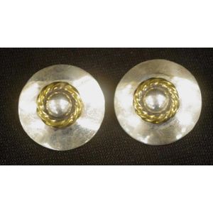 Pair of mid century Mexican silver clip earrings