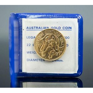 Ram 1983 AUD$200 22ct gold coin, in blue presentation wallet.…