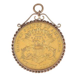 An American coin pendant, featuring a United States of America,…