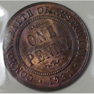 Rare 1931 Australian penny - uncirculated with dropped I,…