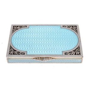 An Austrian silver and enamel card case Vienna /, circa 1920,…