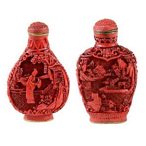 Chinese cinnabar snuff bottle - price guide and values