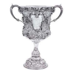 The 1862, Geelong District Wine Growers sterling silver cup and…