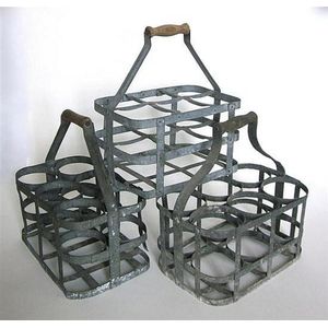 Three metal wine baskets