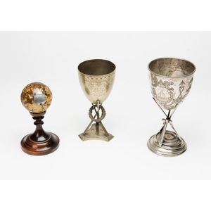 Trophies: 1880 Yarra Yarra Rowing club trophy (cup on crossed…
