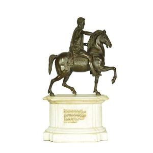 A grand tour bronze and marble statue of Marcus Aurelius,…