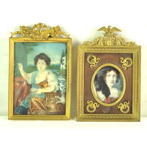 Two gilt metal photograph frames, French, circa 1900 16 cm high…