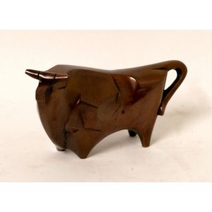 Bronze Bull Sculpture by Saegusa in Presentation Box - Animals