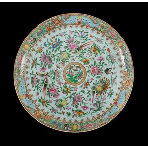 Chinese Canton Famille Rose Charger with Floral and Fauna Decor ...