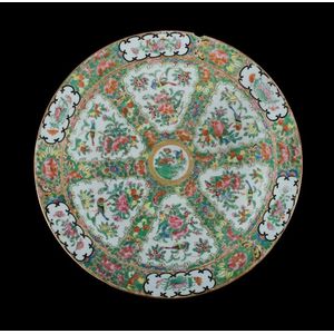 Canton famille Rose charger, floral and fauna decoration - Ceramics ...