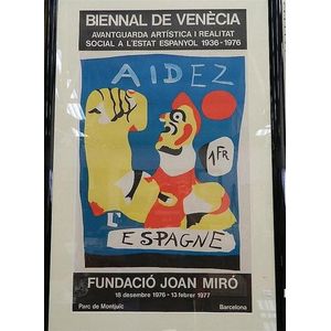 A Miro 1976 exhibition poster, Beinnale de Venecia 'Aideez…