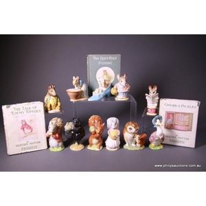 Eleven Beswick Beatrix Potter figures, 1948 and later, all with…