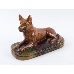 McHugh pottery kelpie dog doorstop, Tasmanian origin, signature…