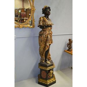 Exceptional 19th century blackamoor figure, finely carved and…