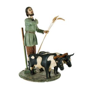 Early 19th century Agricultural Santos figure. Paper mache…