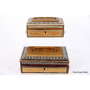 HAND CARVED ANTIQUE Keepsake Box Bombay Vintage Indian Sadeli Work And Carved Jewellery Box c.1930-50's Gateway Of India