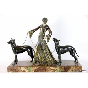 A fine Art Deco figural group, 'The Guardians' by G. Gori,…