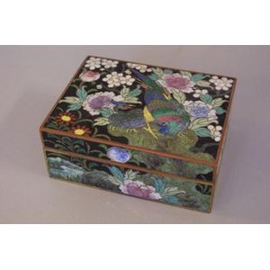 Bird-themed Oriental Cloisonne Box - Cloisonne - Oriental