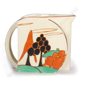 Clarice Cliff 'Fantasque Bizarre' jug, 'Red trees…