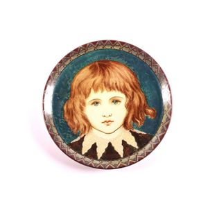 Doulton Lambeth faience wall plate young boy portrait. Hand…