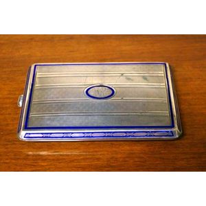 Austrian enamelled silver cigarette case, 12 cm x 8 cm, 139…
