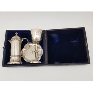 Victorian sterling silver three piece holy communion travel set…