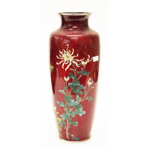 Good Japanese cloisonne vase makers mark, inscribed, and dated…