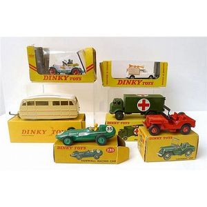 Six Dinky models, including 492 Election Mini van; 405…