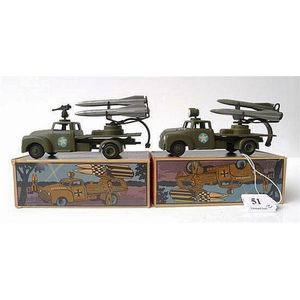Two Tekno (Denmark) models 949 army truck rockets, one with…