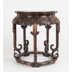 Chinese Rosewood Carved Stool, Early 20th Century - Furniture - Oriental