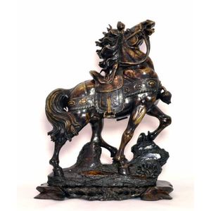 Chinese rosewood horses and outlet ornate stand