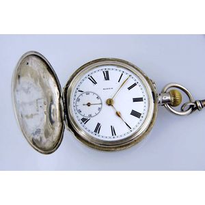 Moeri's Silver Hunter Pocket Watch with Seconds Dial - Watches - Pocket ...