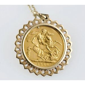 Victorian 1900 gold sovereign in 9ct 