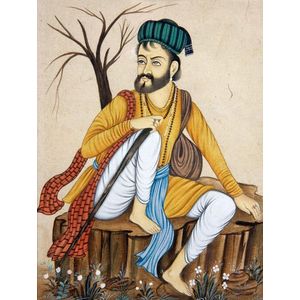 Indian Mughal miniature Art four watercolours depicting holy men