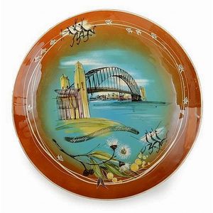 Anna Studio 'Sydney Harbour Bridge' charger, 30 cm diameter
