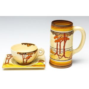 Clarice Cliff (England) cups & saucers/trios - price guide and values