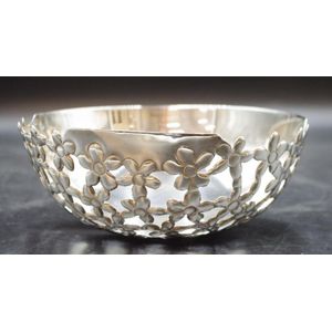 Driade Kosmo pierced floral silver plate bowl diameter 20 cm