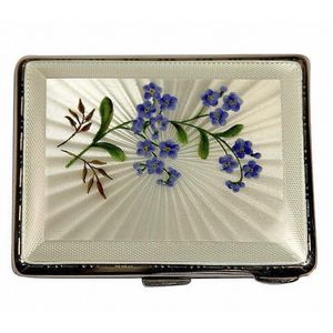 English hallmarked sterling silver and enamel cigarette case…