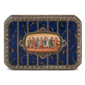 A Continental silver and enamelled box; marked '800', with…