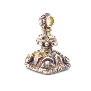Victorian carnelian set fob seal. Unmarked, disc size 18 x 19.5&hellip;
