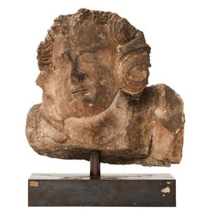 A French carved stone sculptural fragment, 16th century, of…