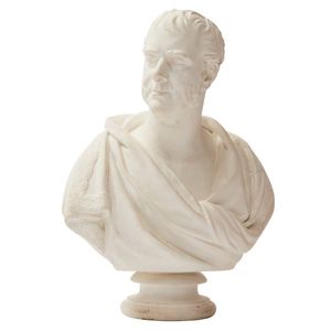 A Victorian painted plaster bust of Lord Melbourne, after the…