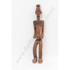 Brass Statue Of Elongated Tall African Tribesman Figurine