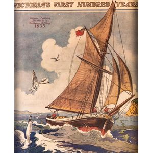 c1935 chromolithograph poster 'Victoria's First Hundred Years'.…
